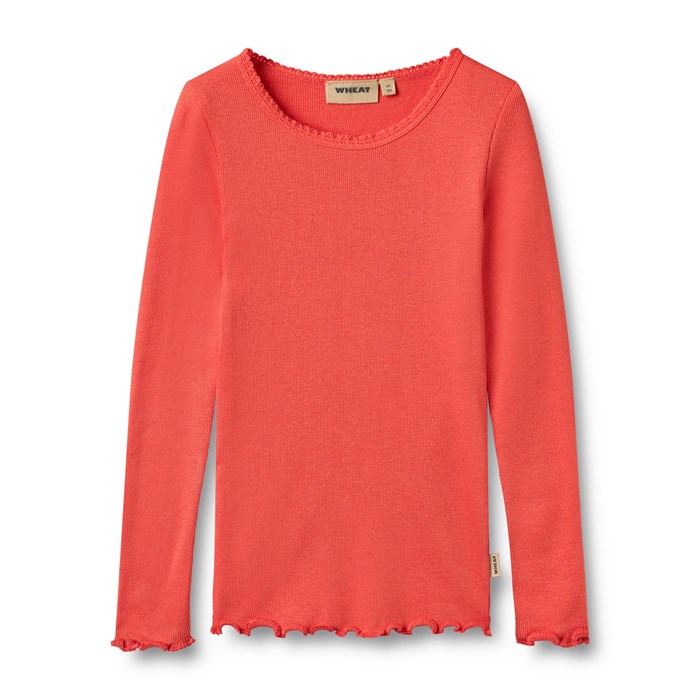 Wheat Rib T-Shirt Reese LS - Candy red