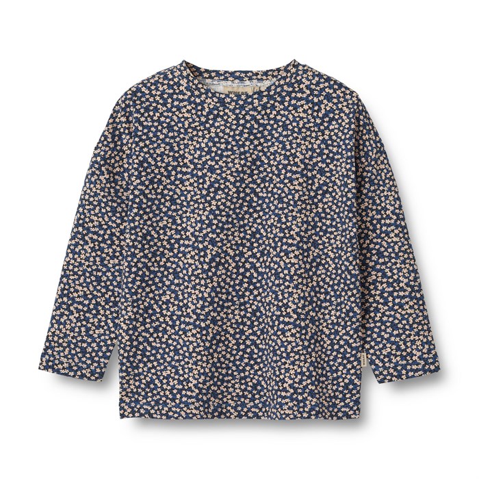 Wheat T-Shirt Thilda LS - Blue flowers