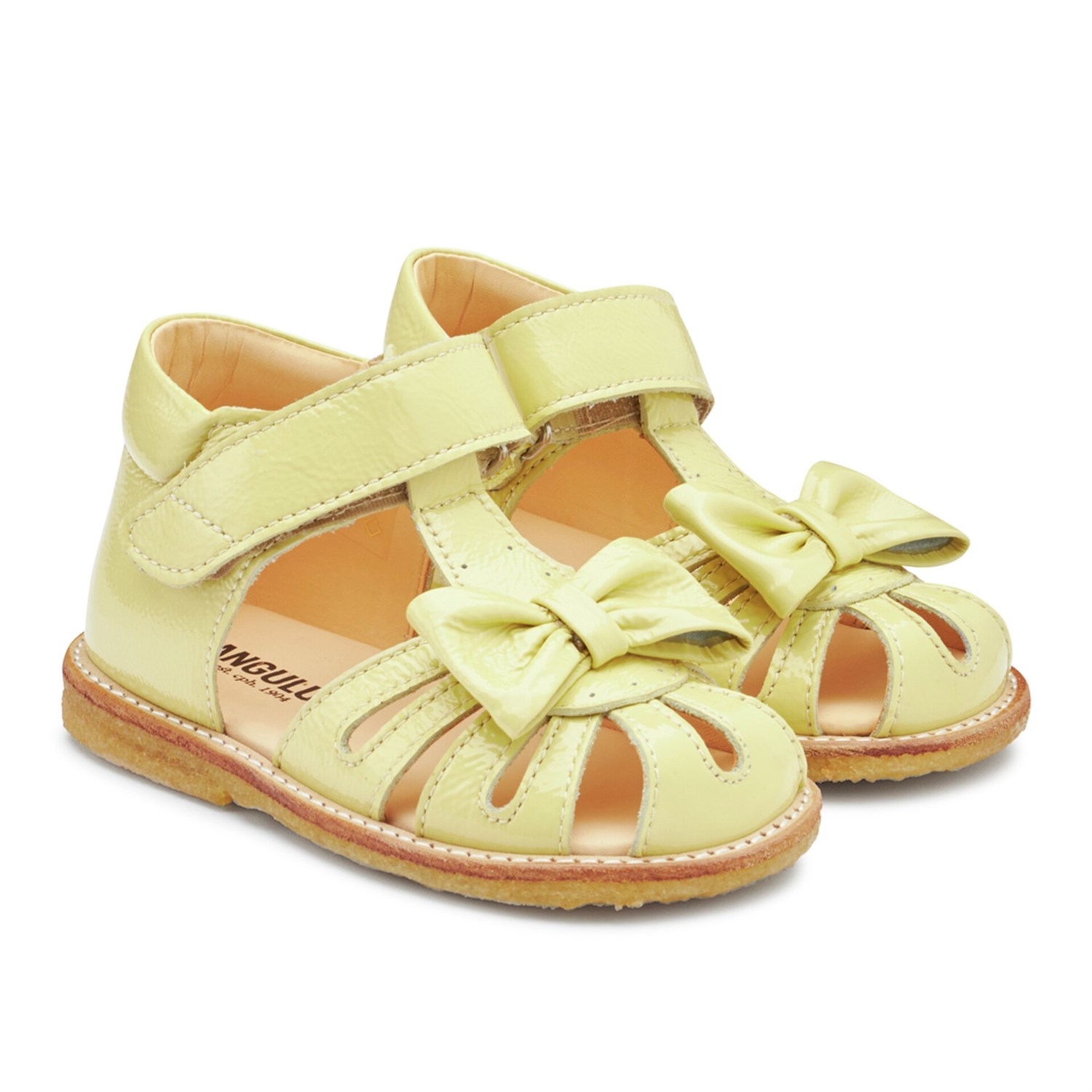 Angulus sandal sløjfe og velcro - Lys gul