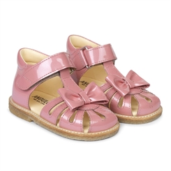 Angulus sandal med sløjfe og velcro - Rosa pink