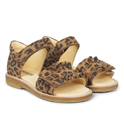 Angulus sandal med flæser og justerbar velcro - Leopard