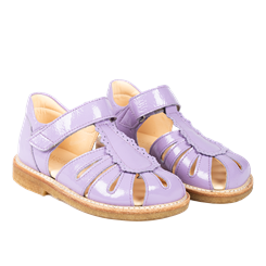 Angulus sandal med lukket tå, dråbedetalje og velcro (normal til bred pasform) - Lilac
