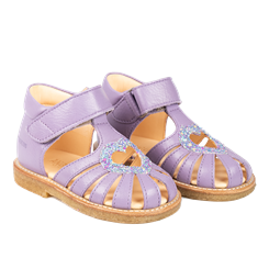 Angulus hjerte sandal med velcro - Lilac/Confetti Glitter