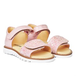 Angulus sandal med velcro - Rosa/Rosa Glitter