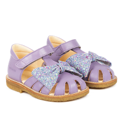 Angulus sandal med glimmersløjfe (normal til bred pasform) - Lilac/Confetti Glitter