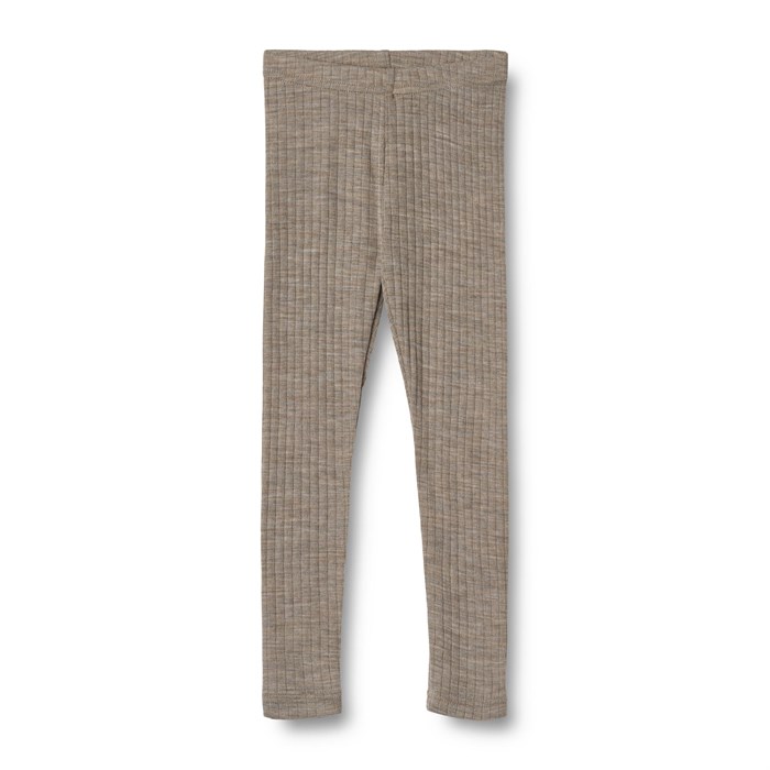 Wheat wool/Silk leggings Agi - Khaki melange