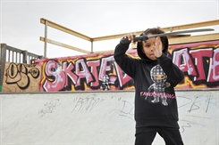 Ternet Ninja - Anders Matthesen - Kids-Up Sweatshirt "Taberkylling" (sort)
