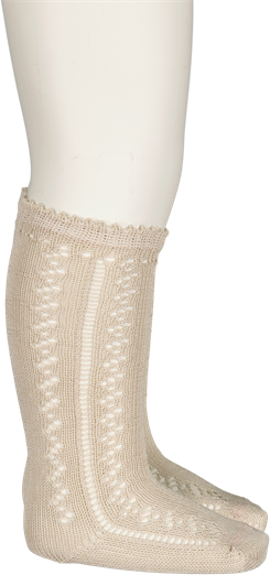 MarMar Knee Socks Pointelle - Warm Pearl