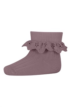 MP Lea wool socks w/Lace - Dark Purple Dove