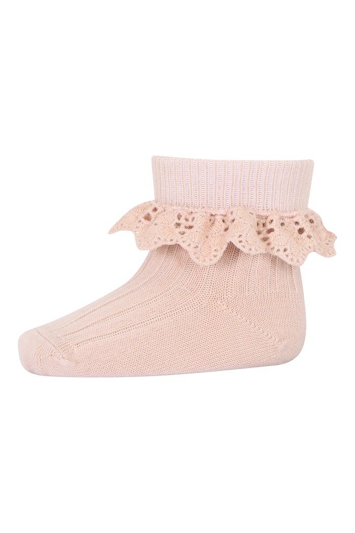 MP Lea wool socks w/Lace - Rose Dust