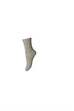MP Wool Rib socks - Light Brown Melange