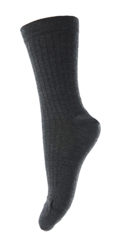 MP Wool Rib socks - Dark grey Melange