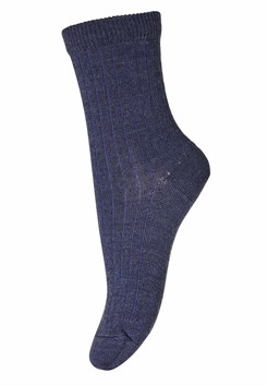 MP Wool Rib socks - Dark Denim Melange