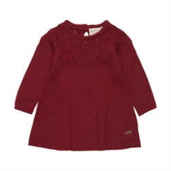Minymo dress knit LS - Rio Red