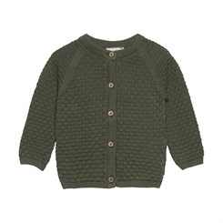 Minymo Cardigan LS knit - Deep Lichen Green