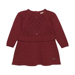 Minymo LS knit dress - Rio Red
