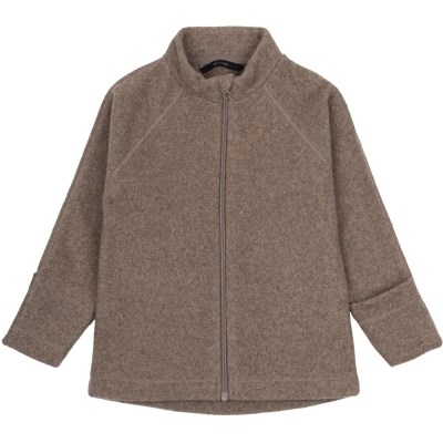 Mikk-Line cotton fleece baby jacket - Melange Denver