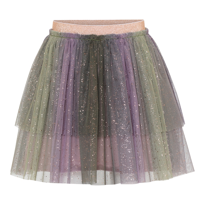 Minymo tulle skirt w/glitter - Elderberry