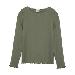 Minymo T-shirt LS rib - Deep Lichen Green