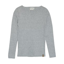 Minymo T-shirt rib LS - Medium grey melange