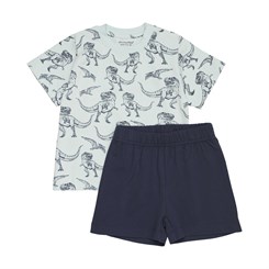 Minymo 2-pak shorts/t-shirt - Whispering Blue