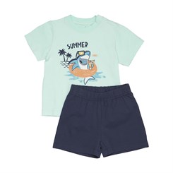 Minymo 2-pak shorts/t-shirt - Brook Green