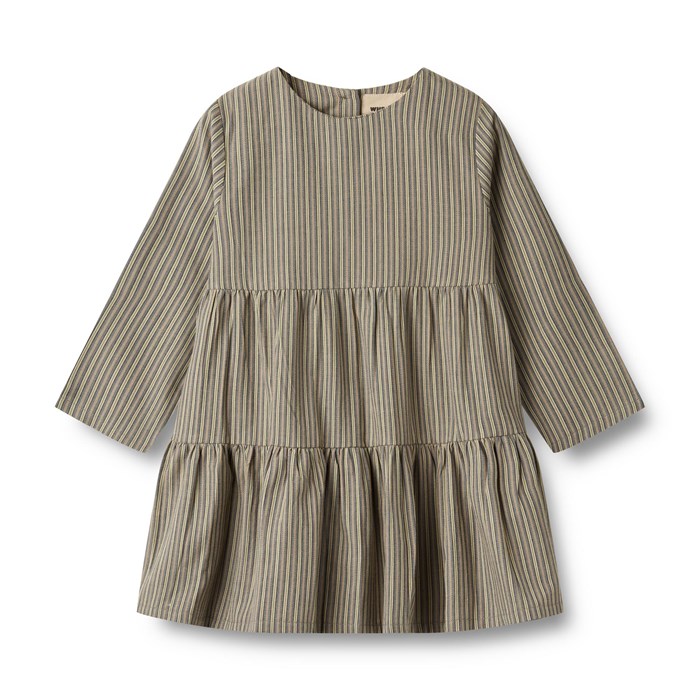 Wheat dress Sophie - Blue green stripe