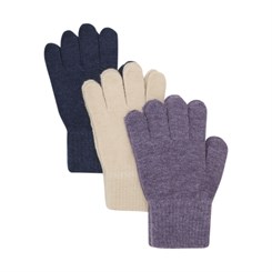 Minymo magic gloves knit 3-pack - Purple Sage