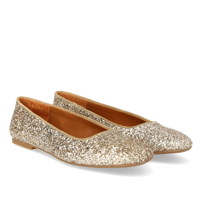 Angulus Ballerina i funklende glitter - Champagneglitter/sand