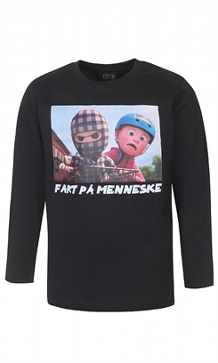 Ternet Ninja - Anders Matthesen - Kids-Up T-shirt "FART PÅ MENNESKE" (sort)