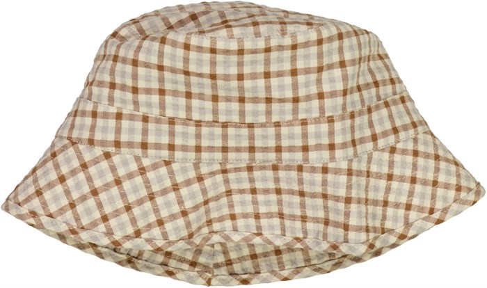 Wheat sunhat Marlon - Golden dove check