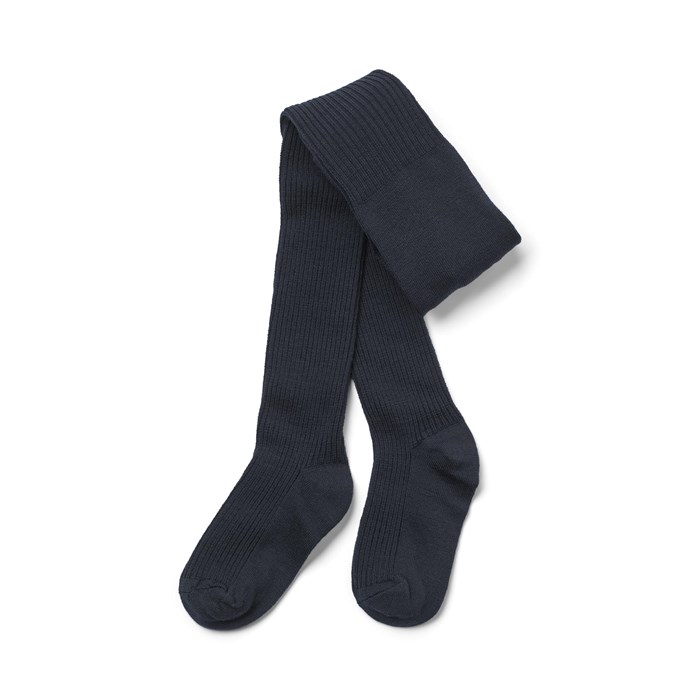 Wheat Wool Rib Tights Robin - Navy