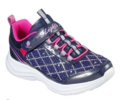 Skechers S-Lights glimmer Kicks - Sophisticated Shine - Navy/Neon pink (blinke sneakers)