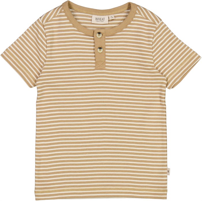 Wheat kortærmet T-shirt Bertram - Cappuccino stripe