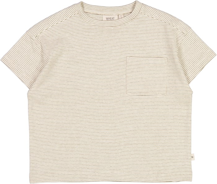 Wheat kortærmet T-shirt Tommy - Seaweed stripe