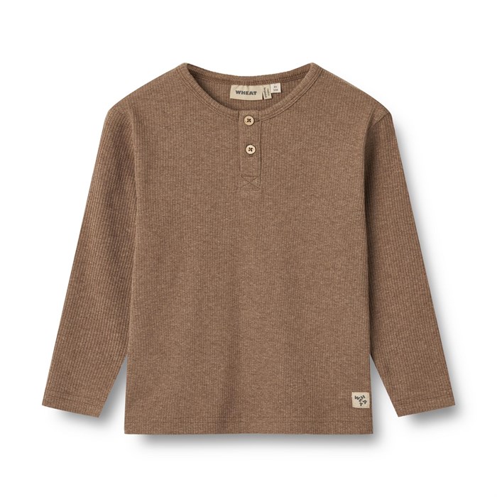 Wheat T-shirt Morris LS - Coffee melange