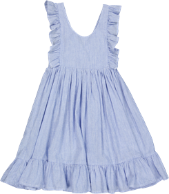 MarMar dress, Danita frill - Bolich Blue Stripe
