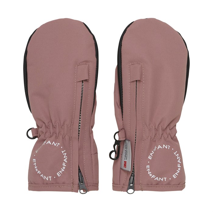 En Fant mittens w/zip - Burlwood