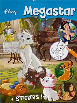 Disney Megastar farvebog m/ stickers - Disney dyr