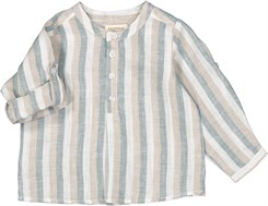 MarMar Totoro linen Shirt - Dusty Blue Stripe