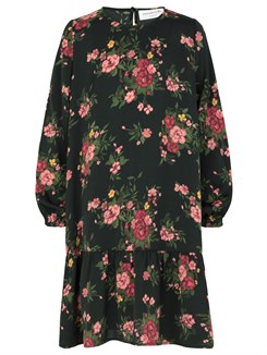 Rosemunde recycled polyester dress - Black bouquet rose print