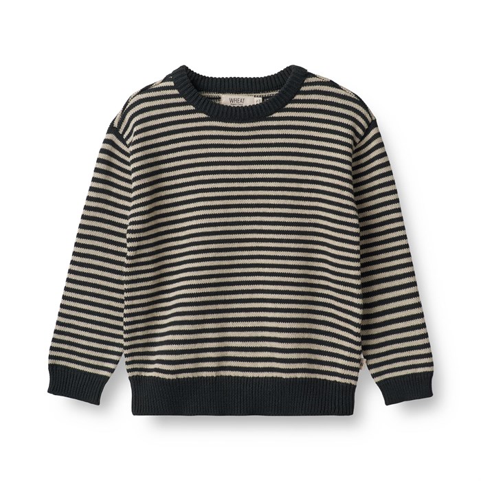Wheat Knit Pullover Morgan - Navy stripe