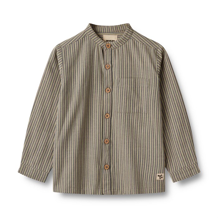 Wheat Shirt Willum - Blue green stripe