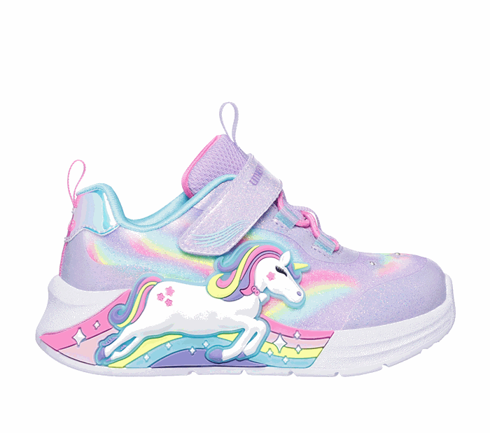 Skechers Girls Lighted Unicornm chaser - Lavender Multicolor (blinke sneakers)