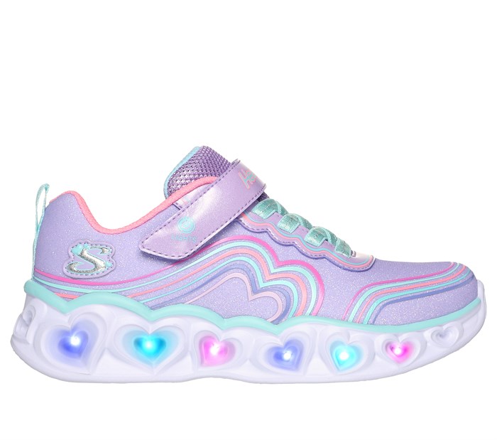 Skechers Girls Lighted Hearts - Lavender Multicolor (blinke sneakers)