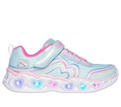 Skechers Girls Lighted Hearts - Turqouise Multicolor (blinke sneakers)