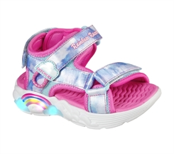 Skechers Girls Rainbow Racer - Blue rainbow (blinke sandal)