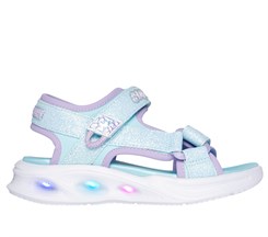 Skechers Girls Sola glow sandal Lights - Light Blue Lavender (blinke sandal)