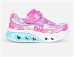 Skechers Girls Flutter Heart Lights - Groovy Swirl - Hot pink lavender (blinke sneakers)