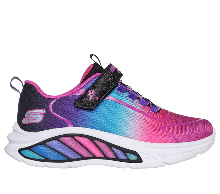 Skechers Girls Rainbow Cruisers - Black Multicolor (blinke sneakers)